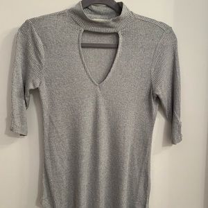 JUNE AND HUDSON Grey high neck top